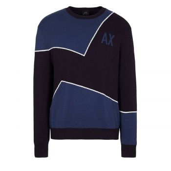 TWO-TONED PULLOVER WITH LOGO AND CONTRAST DETAILS L