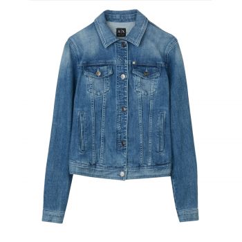 WASHED INDIGO DENIM TRUCKER JACKET L WASHED INDIGO DENIM TRUCKER JACKET L