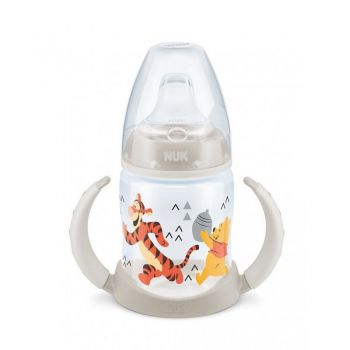 Biberon Nuk First Choice 150ml cu toarte si adaptor din silicon Disney gri 6 luni+ de firma original