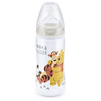 Biberon Nuk First Choice 300 ml tetina silicon Disney gri 0-6 luni ieftin