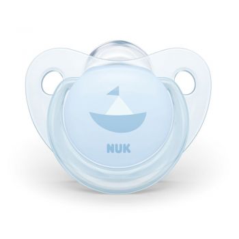 Suzeta Nuk Baby blue silicon M1 barcuta 0-6 luni