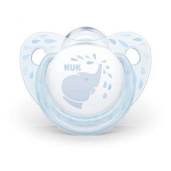 Suzeta Nuk Baby blue silicon M2 elefant 6-18 luni