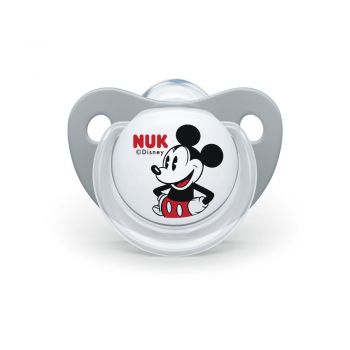 Suzeta Nuk Mickey silicon M1 gri 0-6 luni de firma originala