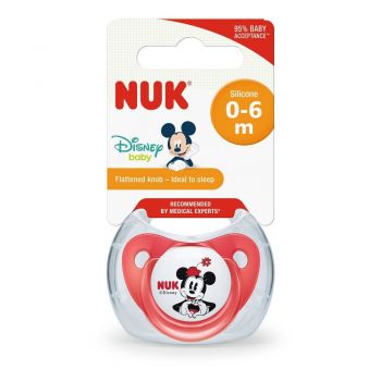 Suzeta Nuk Mickey silicon M1 rosu 0-6 luni de firma originala