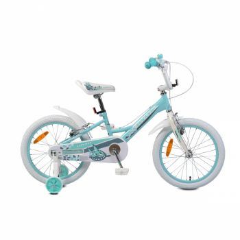 Bicicleta pentru fetite cu roti ajutatoare Byox Lovely 18 inch Turquoise de firma originala