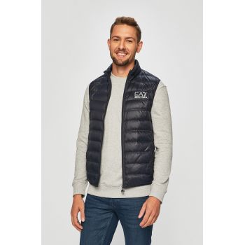 EA7 Emporio Armani vesta de puf barbati, culoarea albastru marin de firma originala