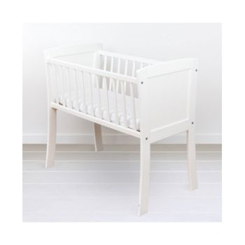 Patut mic co-sleeping din lemn alb cu Saltea Cocos Spuma Cocos 90 x 40 x 7 cm