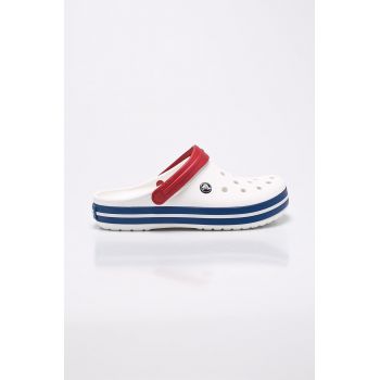 Crocs papuci CROCBAND 11016 barbati, culoarea alb 11016.WhiteBlueJean-WhBluJean