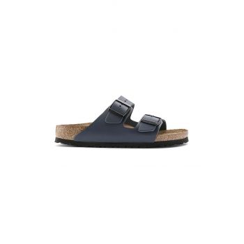 Birkenstock papuci de piele Arizona barbati, culoarea albastru marin