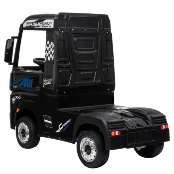 Camion electric 4X4 cu scaun din piele si roti EVA Mercedes Actros Black de firma originala