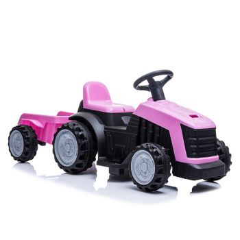Tractor electric Nichiduta XXL 6V cu remorca Pink la reducere