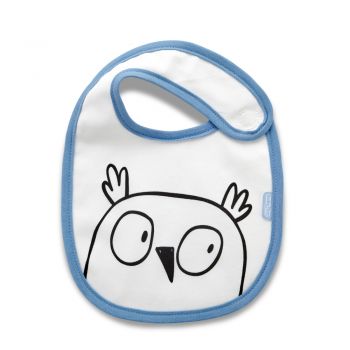 Baveta din bumbac BabyJem Blue Owl