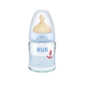 Biberon Nuk First Choice Plus Sticla 120ml tetina Latex M 0-6 luni bleu