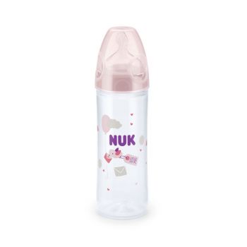 Biberon Nuk New Classic 250 Ml Tetina Silicon 6 luni+ Roz ieftin