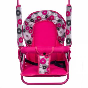 Leagan pentru copii Top Kids cu spatar reglabil Pink Flowers la reducere