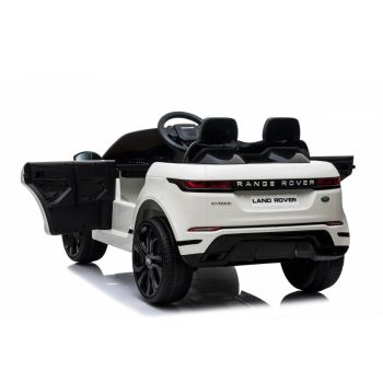Masinuta electrica 12V cu scaun piele si roti EVA Range Rover White