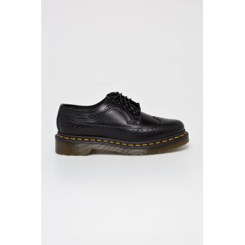 Dr. Martens pantofi 3989 femei, culoarea negru, cu toc plat 22210001.3989-Black