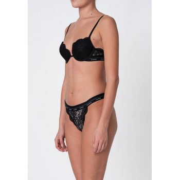 Sutien push-up cu strat exterior de dantela