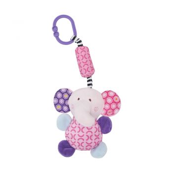 Jucarie de plus 13 cm clopotel si oglinda 0 luni+ elefant de firma original