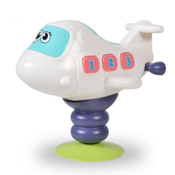 Jucarie pentru scaunul de masa avion cu muzica si lumini Baby Plane