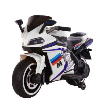 Motocicleta electrica cu lumini LED Sport White ieftina
