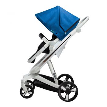 Carucior Bebumi Space Eco 2 in 1 Blue cadru alb de firma original