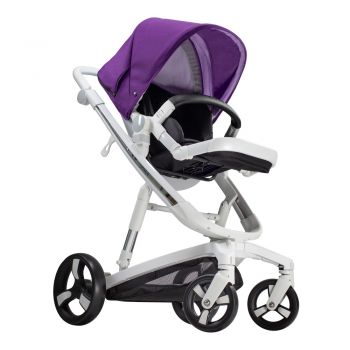 Carucior Bebumi Space Eco 2 in 1 Purple cadru alb la reducere