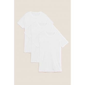 Set de tricouri de casa cu decolteu la baza gatului - 3 piese