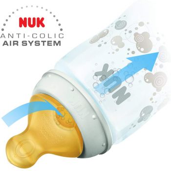 Biberon Nuk First Choice Plus sticla 120 ml tetina latex M 0-6 luni galben ieftin