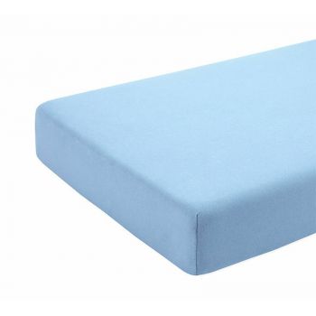 Cearceaf albastru KidsDecor cu elastic din bumbac 60x107 cm ieftina