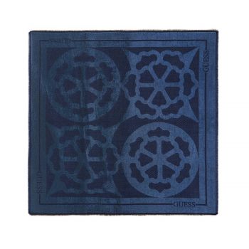Blue scarf with organic motifs ieftin