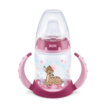 Biberon Nuk First Choice PP 150 ml cu toarte si tetina de invatare Disney Bambi 6-18 luni ieftin