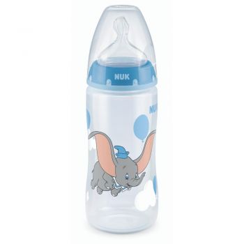 Biberon Nuk First Choice PP 300 ml tetina silicon Disney Dumbo Orificiu M 6-18 luni ieftin