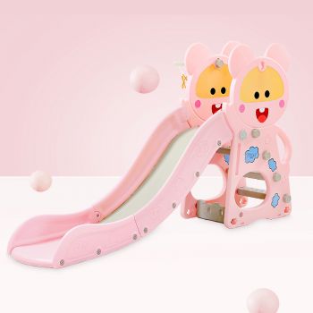 Spatiu de joaca 3 in 1 cu leagan si tobogan Nichiduta Happy Baby Pink de firma originala