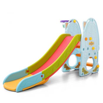 Tobogan Nichiduta Blue Play and Slide 2in1 cu cos de baschet