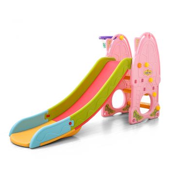 Tobogan Nichiduta Pink Play and Slide 2in1 cu cos de baschet