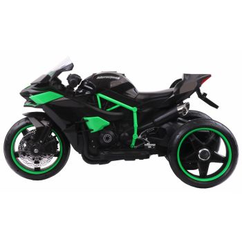 Motocicleta electrica cu roti cu lumini LED si scaun din piele Nichiduta Motocross Black de firma originala