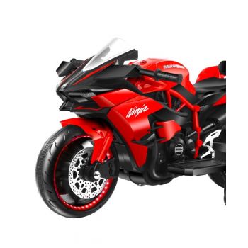 Motocicleta electrica cu roti cu lumini LED si scaun din piele Nichiduta Motocross Red ieftina