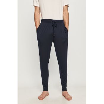 Ted Baker Pantaloni de pijama bărbați, culoarea albastru marin, material neted