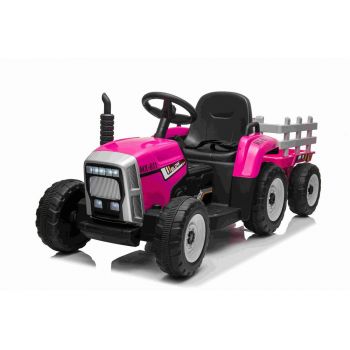 Tractor electric 12V cu remorca Nichiduta Farmer Pink de firma originala