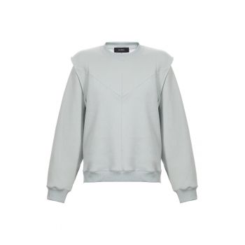 Bluza sport din amestec de bumbac organic - cu decolteu la baza gatului