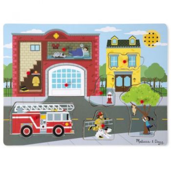 Puzzle Melissa & Doug cu Sunete Brigada de Pompieri