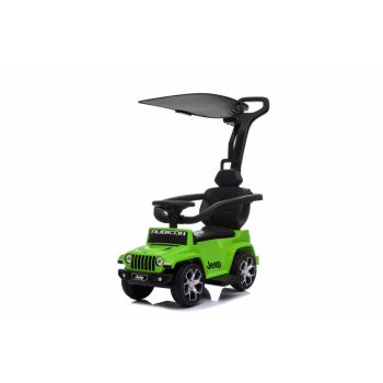 Masinuta electrica cu maner parental si roti EVA Jeep Wrangler Green ieftina