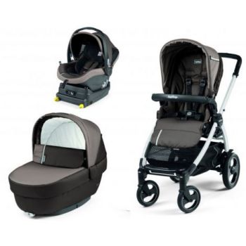 Carucior 3 In 1, Peg Perego, Book Plus 51 S, Titania, baza i-Size inclusa, Class Grey