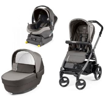 Carucior 3 in 1, Peg Perego, Book Plus 51 Titania, baza i-Size inclusa, Class Grey de firma original