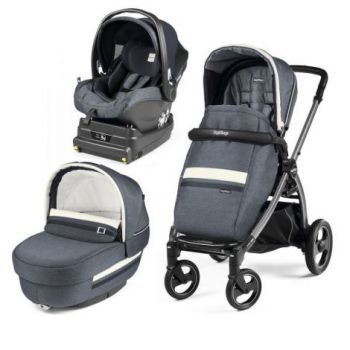 Carucior 3 In 1, Peg Perego, Book Plus S, Titania, baza i-Size inclusa, Luxe Mirage de firma original