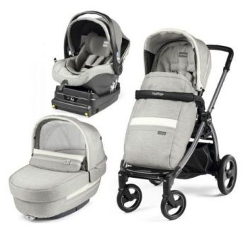 Carucior 3 In 1, Peg Perego, Book Plus S, Titania, baza i-Size inclusa, Luxe Pure de firma original