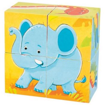 Puzzle din cuburi Animale Salbatice de firma original