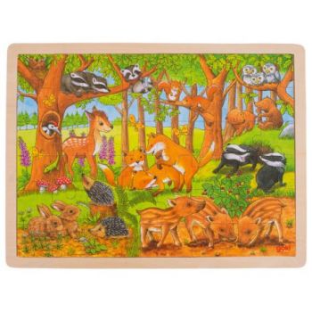 Puzzle din lemn Pui de animale salbatice de firma original