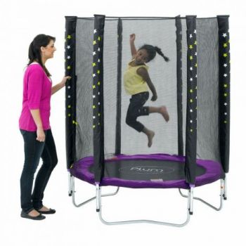 Set trambulina cu plasa de protectie Junior 140 cm PLUM